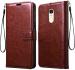 Aviaaz Redmi Note 3 Dual Protection Brown Leather Flip Cover