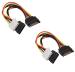 AdzMozi -15 Pin SATA Male to 4 Pin IDE Molex Female SATA Female Power Cable SATA Power Extension Cord Wire Line for Motherboard HDD - Pack of 2
