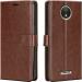 Tingtong Flip Cover Back Case for Motorola Moto C Plus | Leather Finish | Inbuilt Stand & Pockets | Wallet Style Flip Back Case Cover for Motorola Moto C Plus (Brown)