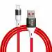 ERD UC-142 USB Type-C Metal Data Cable, 65W Fast Charging, High-Speed Data Transfer, Durable, High Strength with 5mm OD cable, 1m Long, Compatible with Android Devices, Tablets, White Red