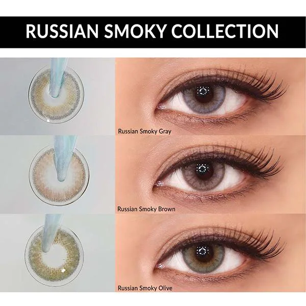Buy O-Lens Russian Smoky 1Day Coloured Contact Lenses - Olive