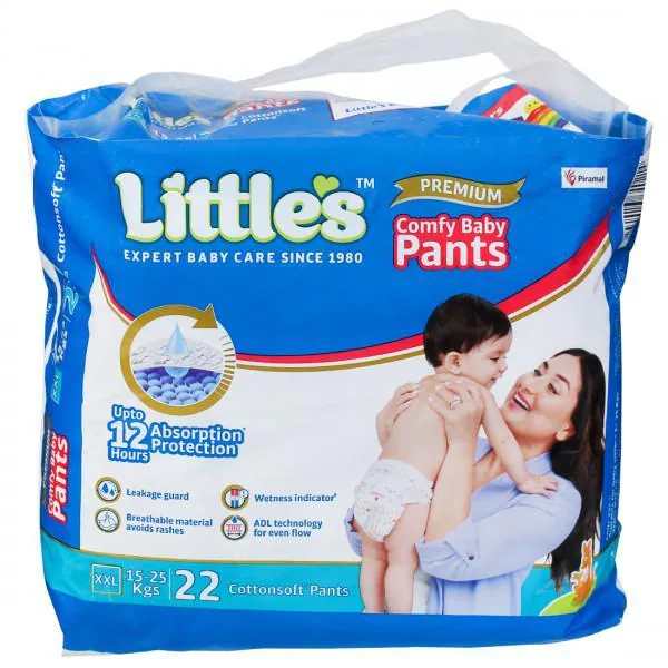 Little's Premium Baby Diapers XXL Size | Pants Style | 15-25 kg | 22 Count