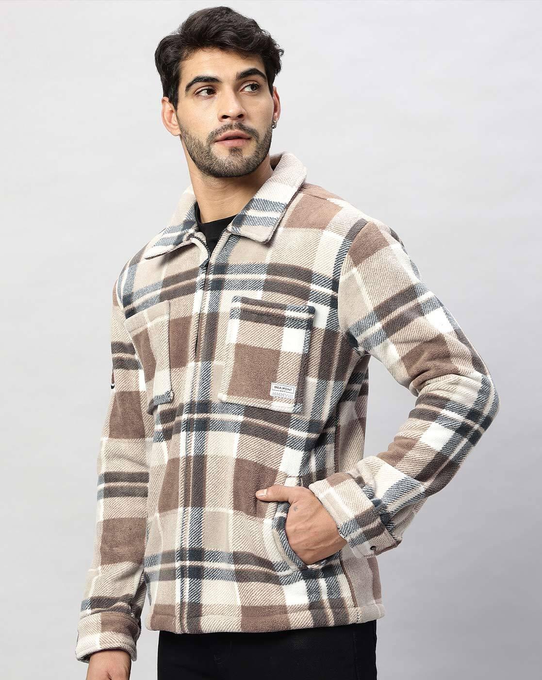 Buy Men Checked Regular Fit Jacket Online at Best Prices in India
