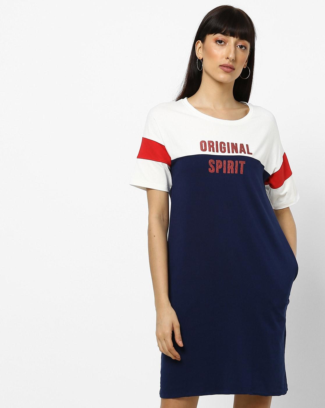 colour block t shirt dress