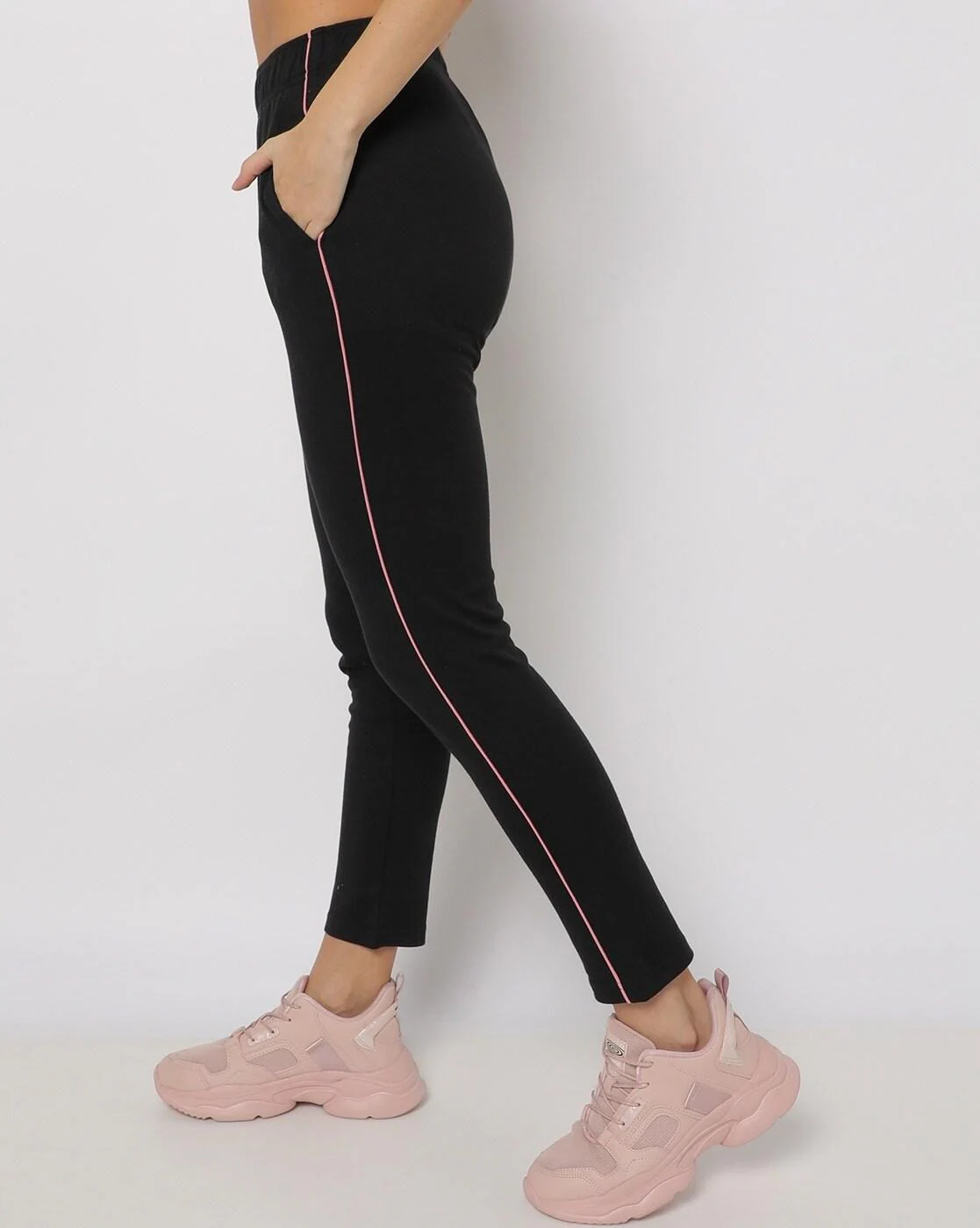 Buy Women Straight Track Pants with Side Piping Online at