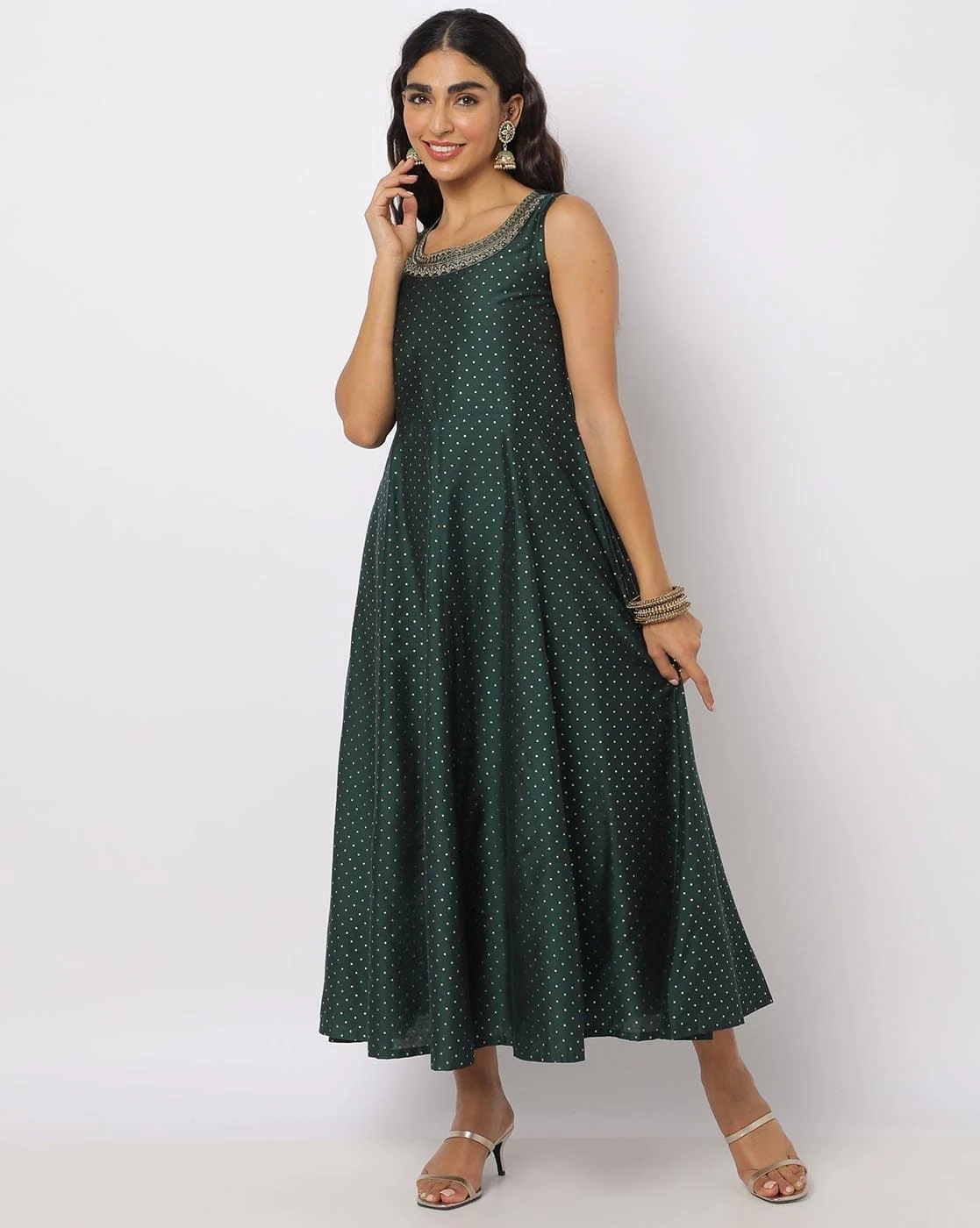 Buy Embroidered Fit & Flare Dress with Jacket Online at Best