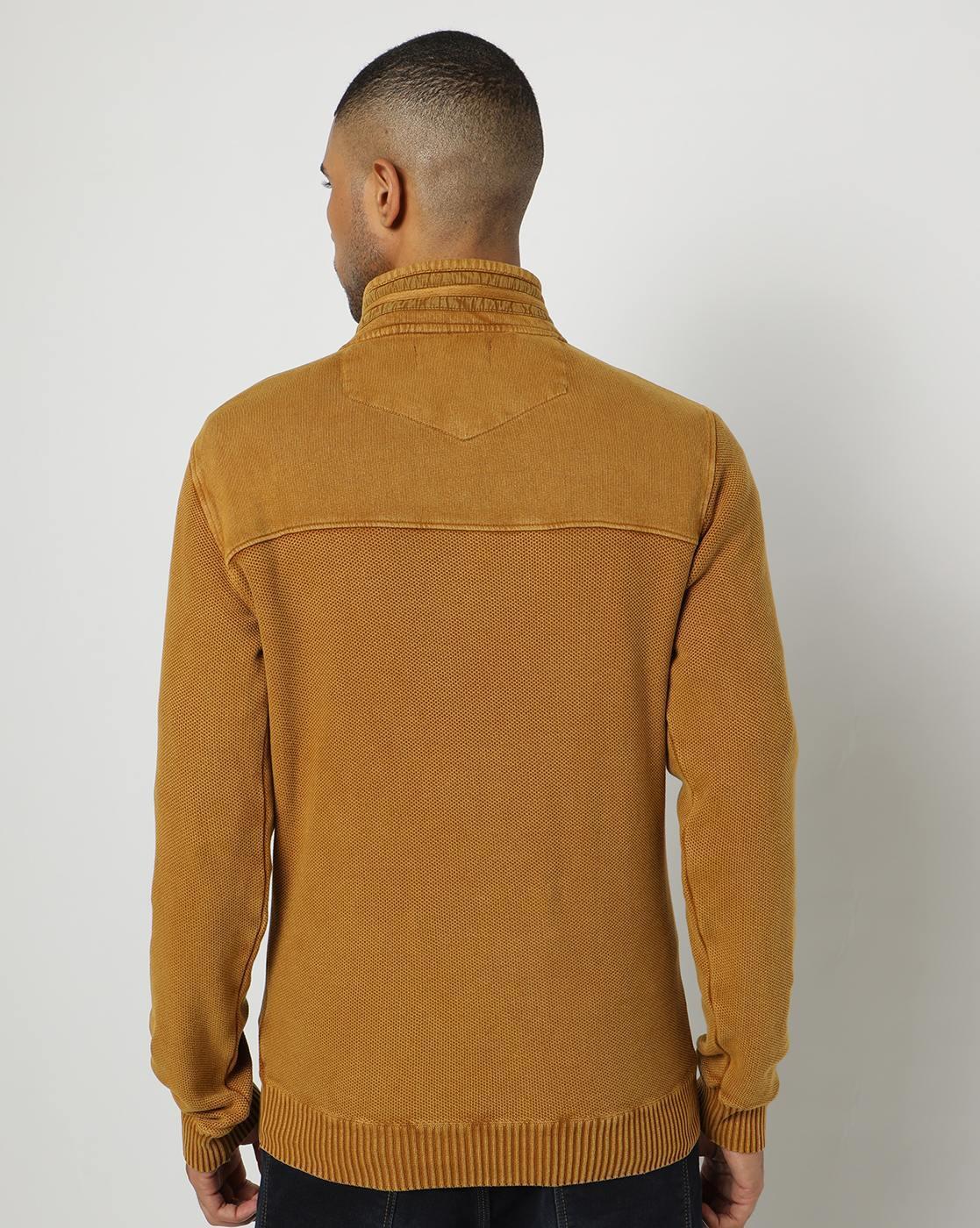 Buy Half Zip-Front Sweatshirt with Ribbed Hemline Online at Best