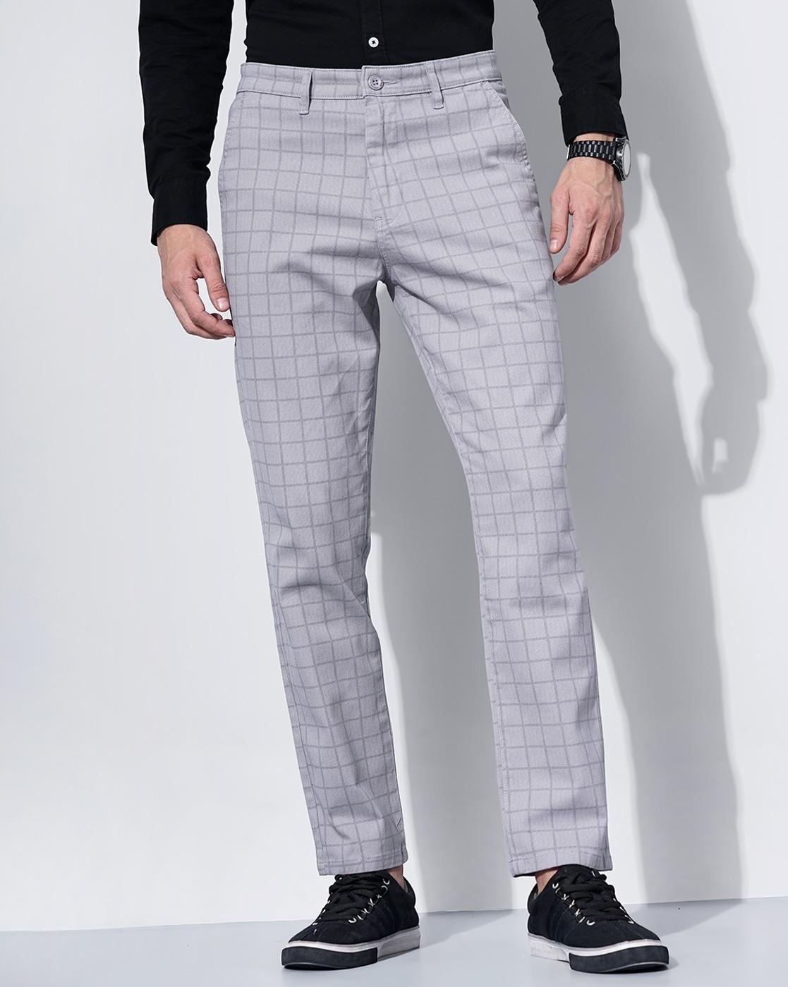 Buy Slim Fit Checked Pants Online at Best Prices in India