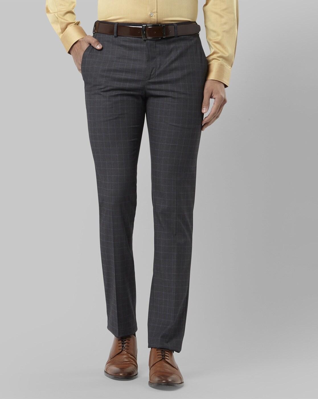 Buy Checkered Slim Fit Trousers Online at Best Prices in
