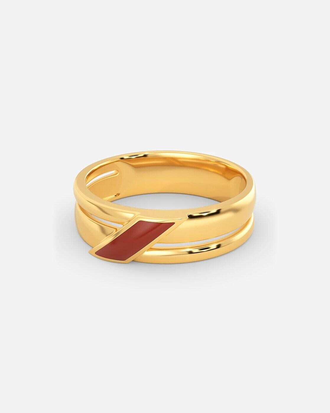 Buy The Leather Lingo Yellow Gold Ring Online at Best Prices in