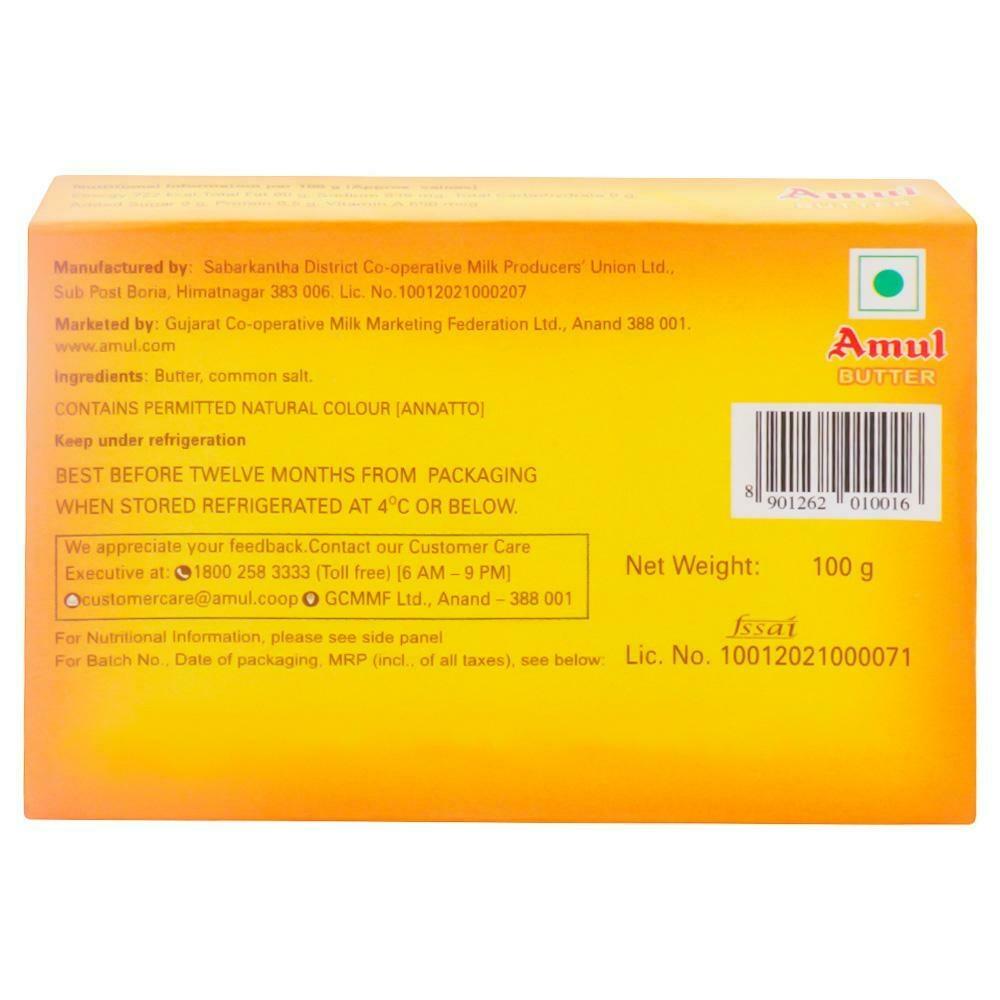 Amul Butter 100 G Carton Jiomart