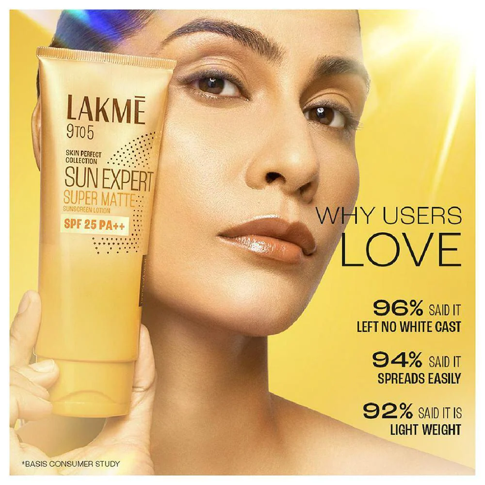 Buy Lakme 9 To 5 SPF 25 PA ++ Sun Expert Super Matte Sunscreen