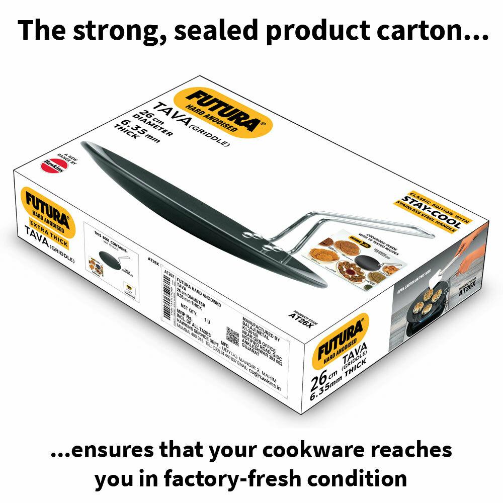 taaa  Buy Hawkins Futura Black Tava, Hard Anodised Tawa with Stainless