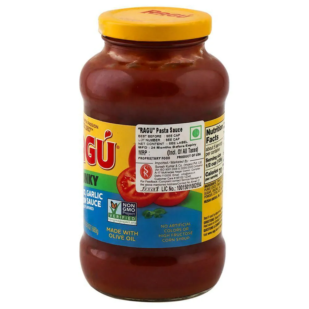 Buy Ragu Tomato, Garlic & Onion Chunky Pasta Sauce 680 g Online at