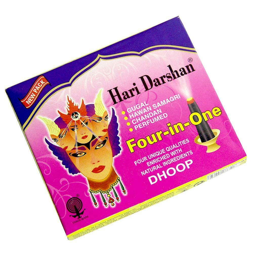 Pack of 4X16 Sticks Hari Darshan Special Dhoop 4-in-1 Fragrance Hinduism Aroma 