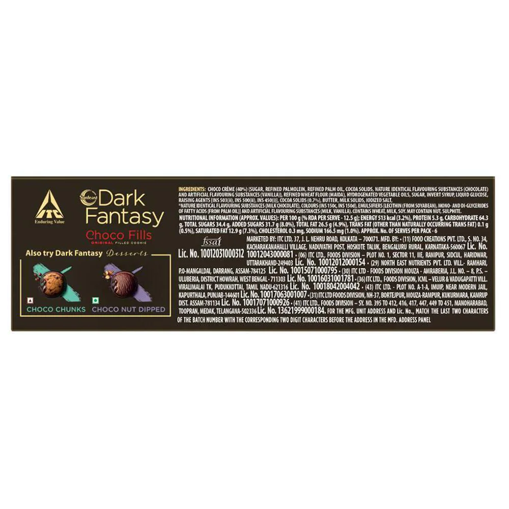 Buy Sunfeast Dark Fantasy Choco Fills Cookies 69 g Online at Best