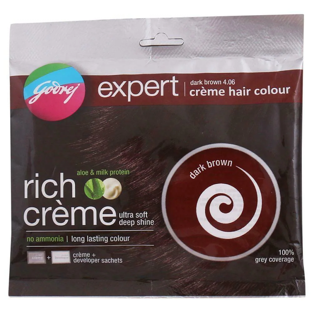 Godrej Expert Rich Creme Ammonia Free Hair Colour, Dark Brown (20 g + 20  ml) - JioMart
