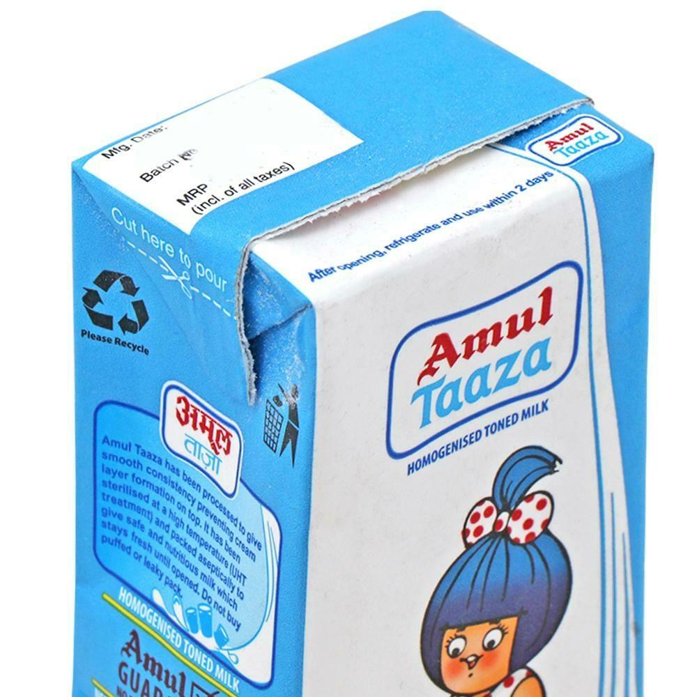 Amul Taaza Toned Milk 200 ml (Tetra Pak) - JioMart