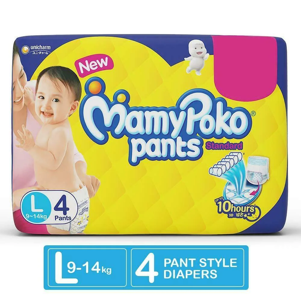 MamyPoko Standard Pants (L) 4 count (9 - 14 kg)