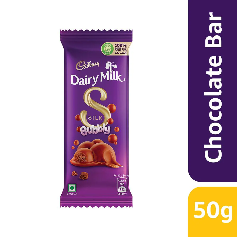 Cadbury Dairy Milk Silk Bubbly Chocolate 50 g - JioMart