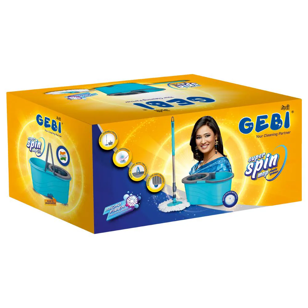 Gebi Super Spin Plastic Basket Mop 12 L