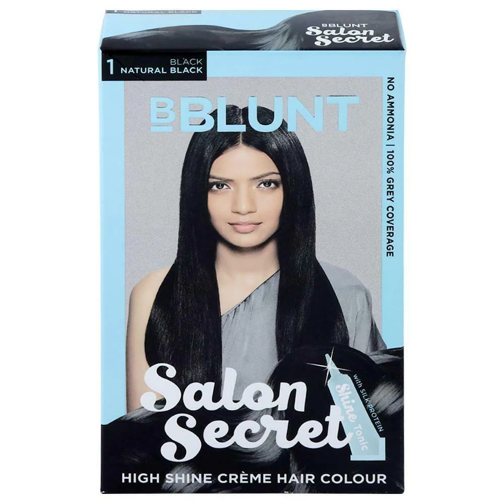 BBlunt Salon Secret Ammonia Free Creme Hair Colour, Natural Black (1) (100  g + 8 ml) - JioMart