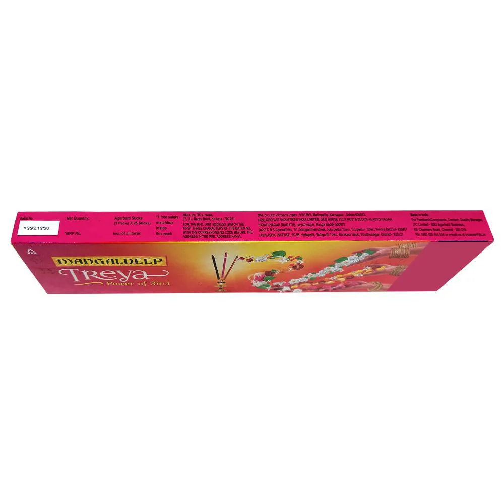 Buy Mangaldeep Treya Power of 3 in 1 Agarbatti 75 pcs Online at
