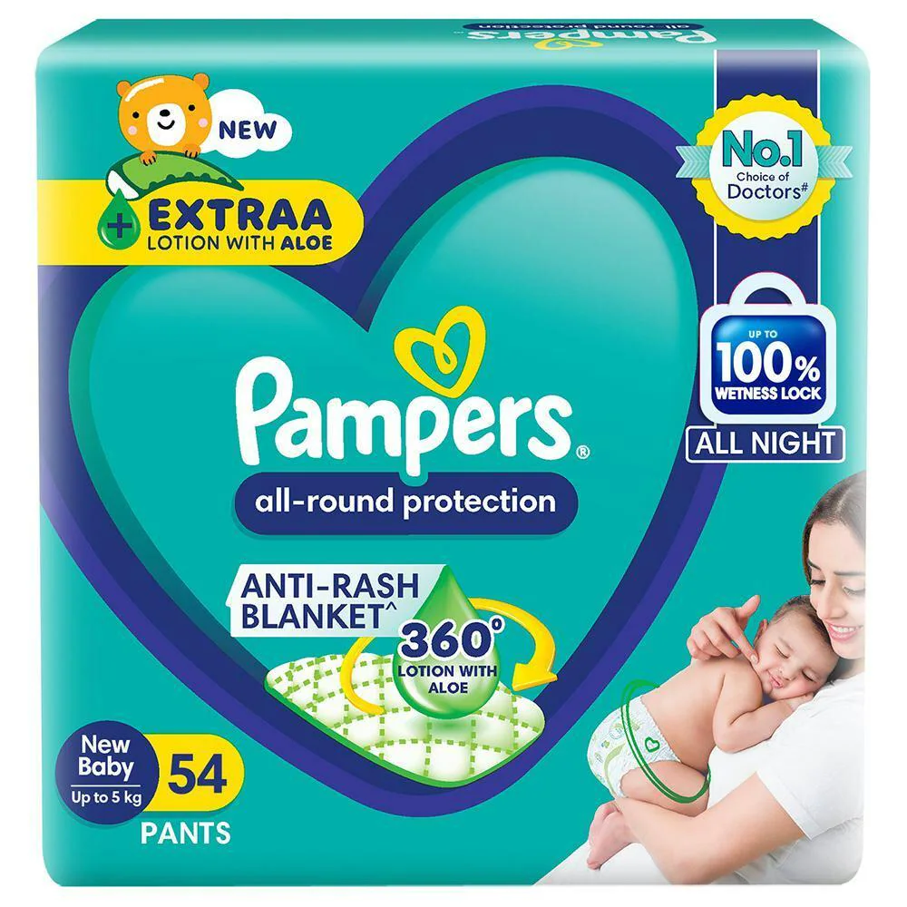 Buy Pampers New Baby All Round Protection Pants 54 count Up to 5 kg Online at Best Prices in India JioMart
