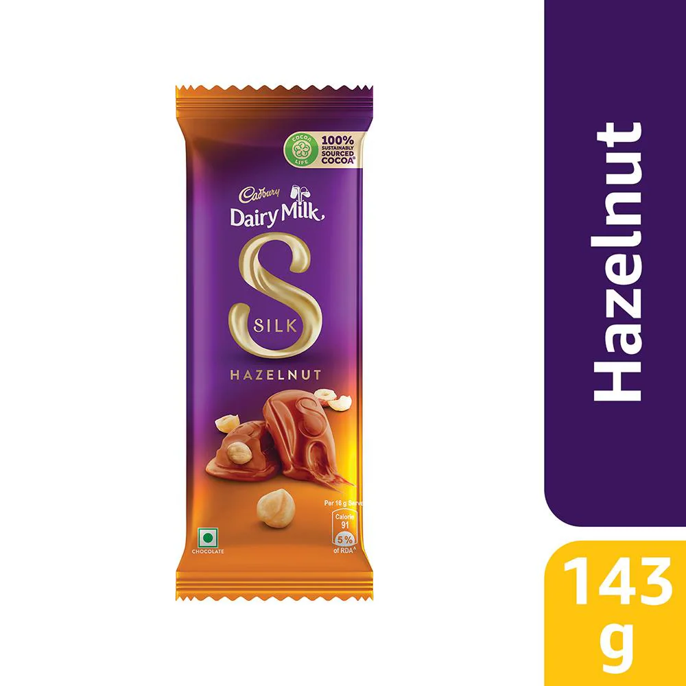 Cadbury Dairy Milk Silk Hazelnut Chocolate Bar, 143 G (Pack Of 2