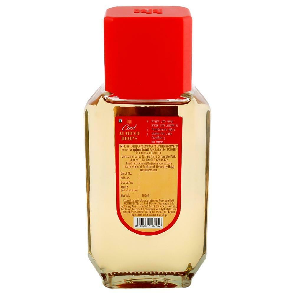 Bajaj Cool Almond Drops Hair Oil 190 ml - JioMart