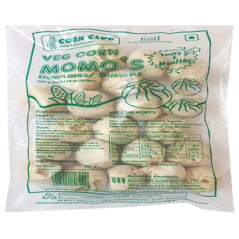 Buy Corn Club Veg Corn Momo's 500 g Online at Best Prices in India