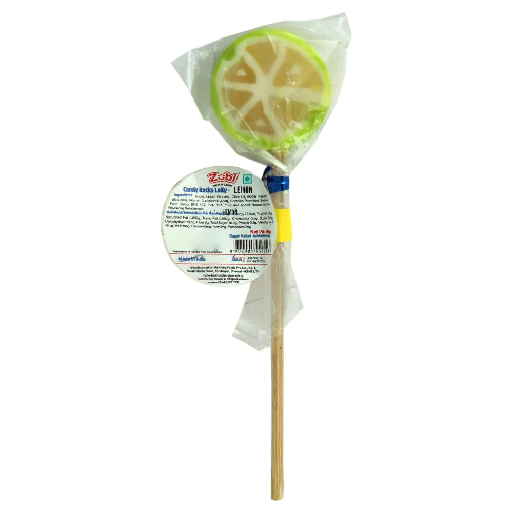 Buy Zubi Candy Rocks Lemon Lollipop 20 g Online at Best Prices in