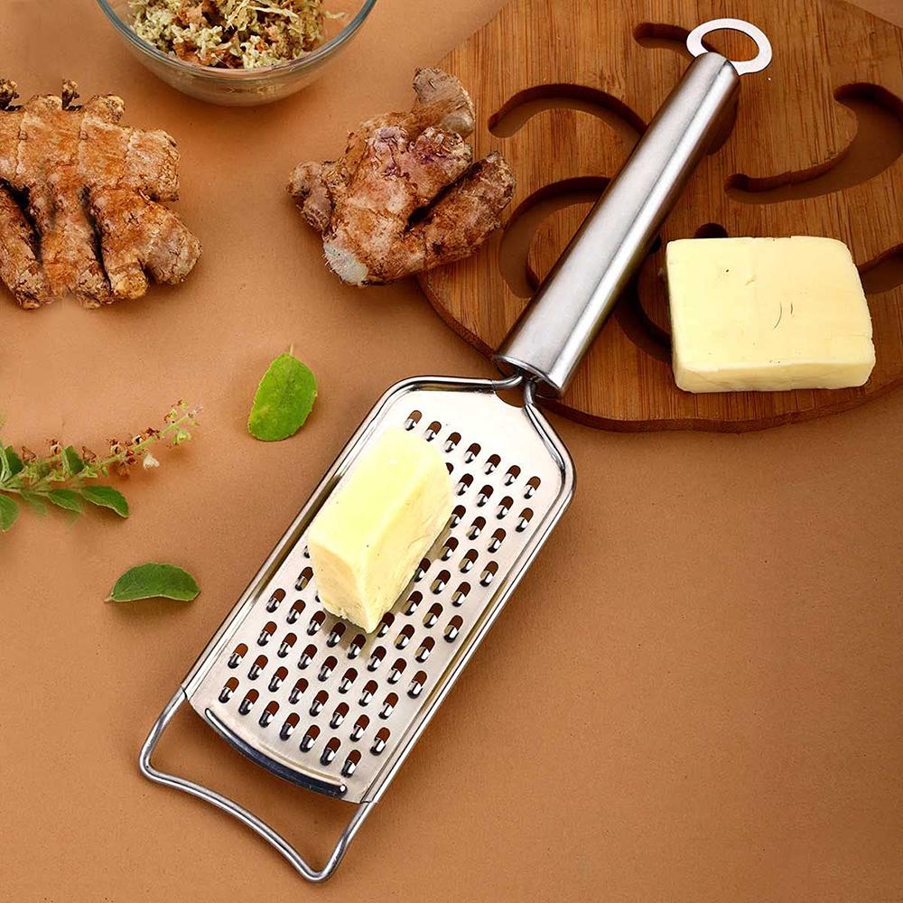 Natural Home Stainless Steel and Molded Bamboo Fine Cheese Grater Natural 