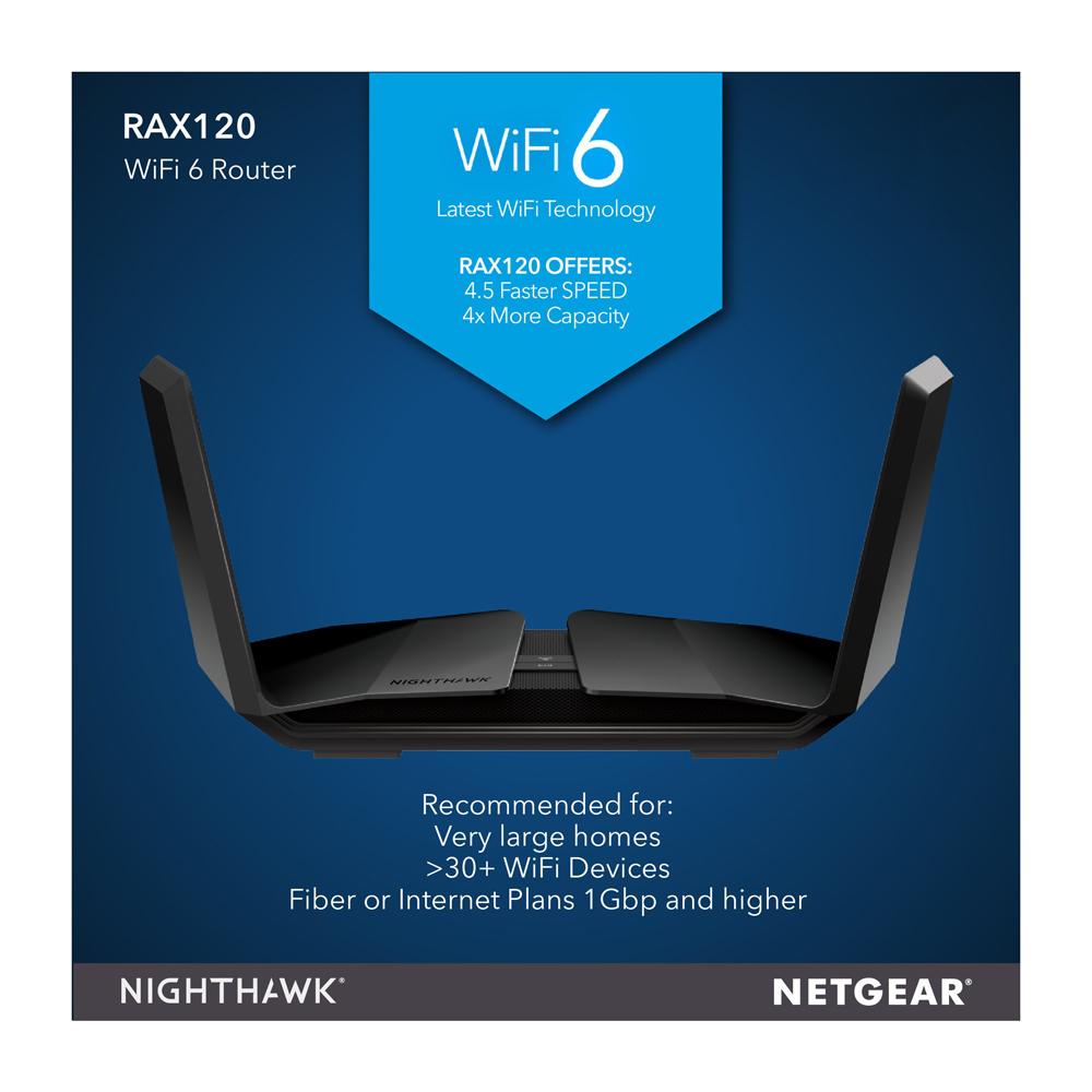 Netgear Nighthawk AX6000 RAX120 AX12 Wireless WiFi 6 Router - JioMart