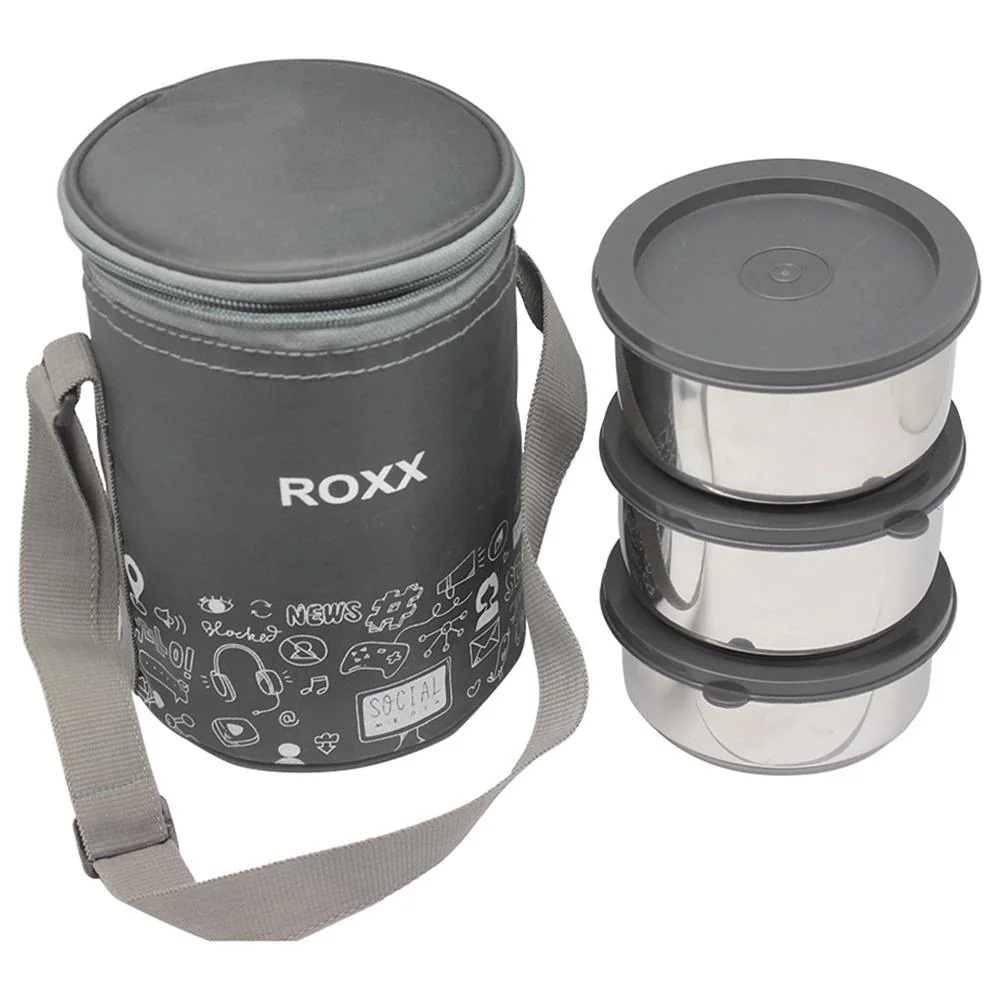 グッドモーニング・コール BOX 3組セット Buy Roxx Happy Meal Black Stainless Steel Tiffin Box 300+ 240+ 240