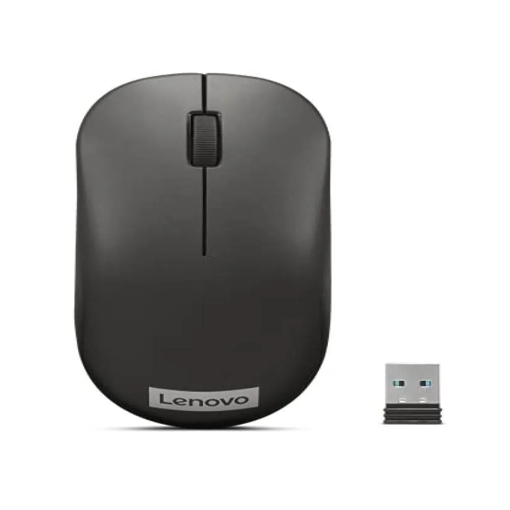 Lenovo 130 Wireless Compact Mouse, 1K DPI Optical sensor, 2.4GHz Wireless NanoUSB, 10m range, 3 Button (left,right,scroll) upto 3M left/right clicks, 10 Month Battery, Ambidextrous, Ergonomic