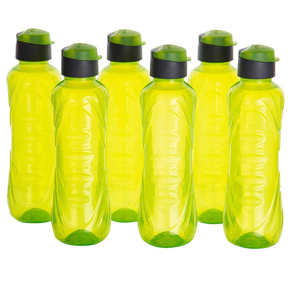 Buy Polyset Tokyo Green Round Plastic Bottle 900 ml (Set of 6