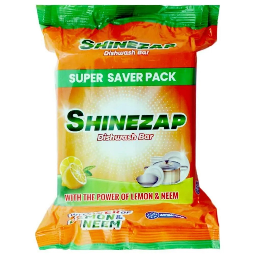 Buy Shinezap Lemon & Neem Dishwash Bar 200 g (Pack of 5) Online at