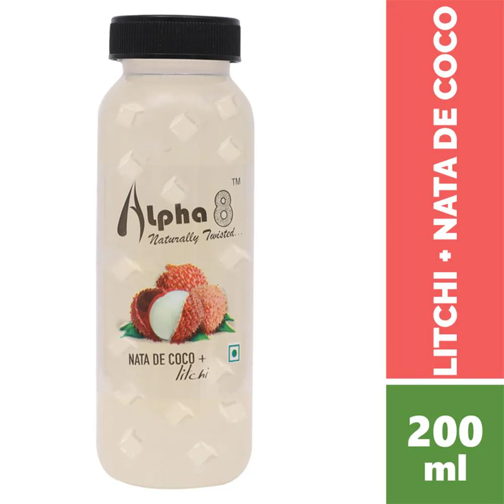 Buy Alpha 8 Litchi Juice with Nata De Coco 200 ml Online at Best