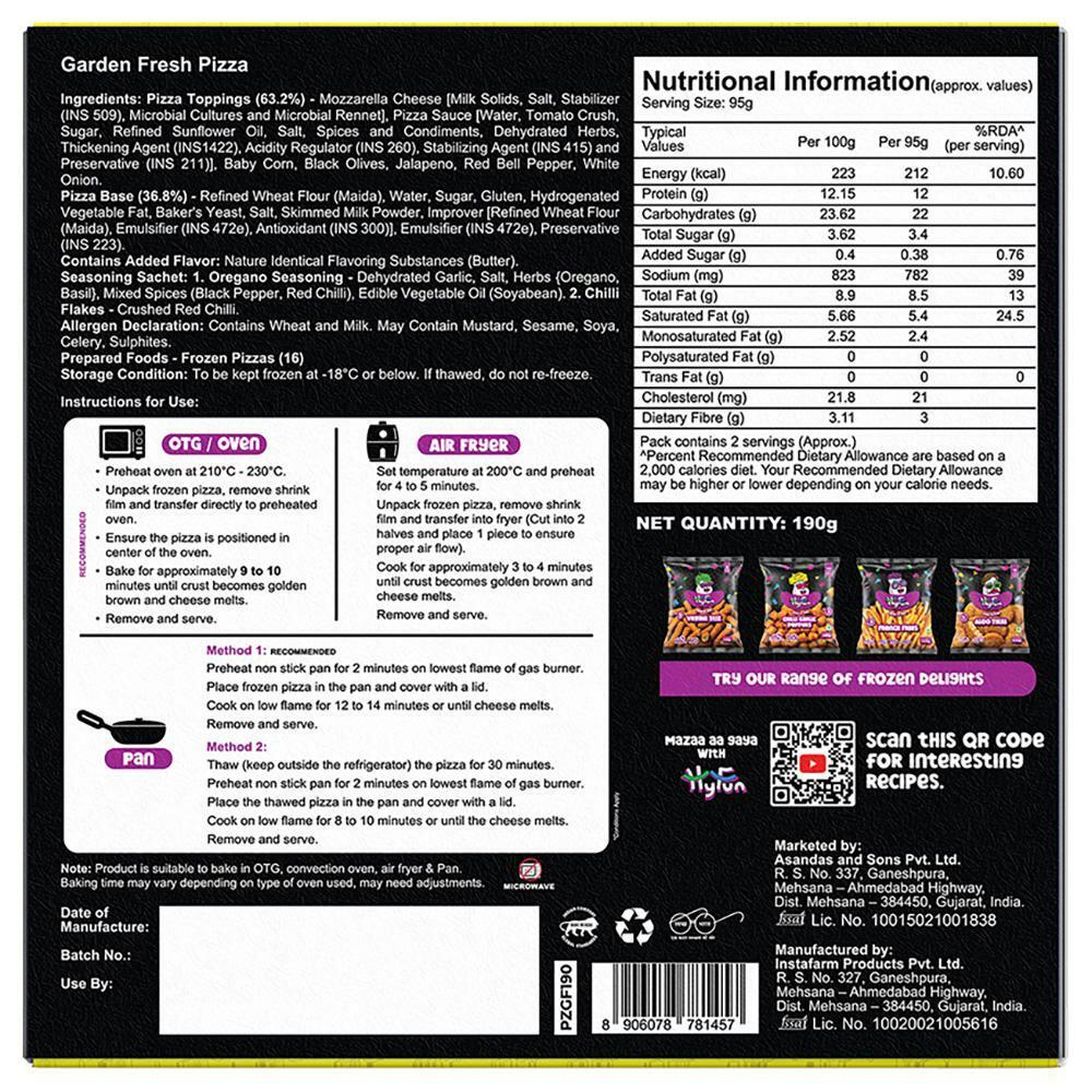 Buy Hyfun Garden Fresh Thin Crust Base Pizza 190 g Online at Best