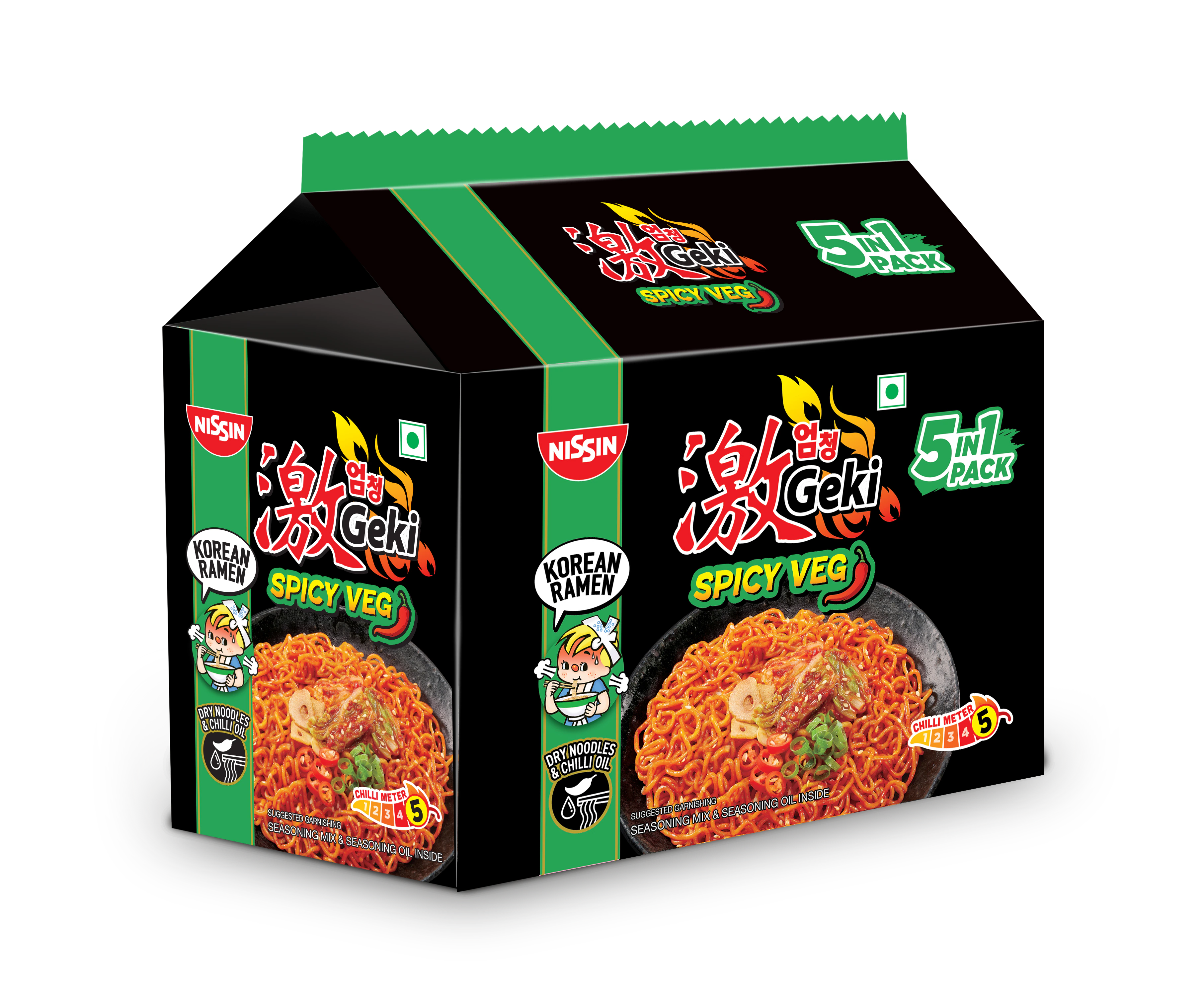 Geki Nissin Hot & Sour Korean Veg Noodles 400 g