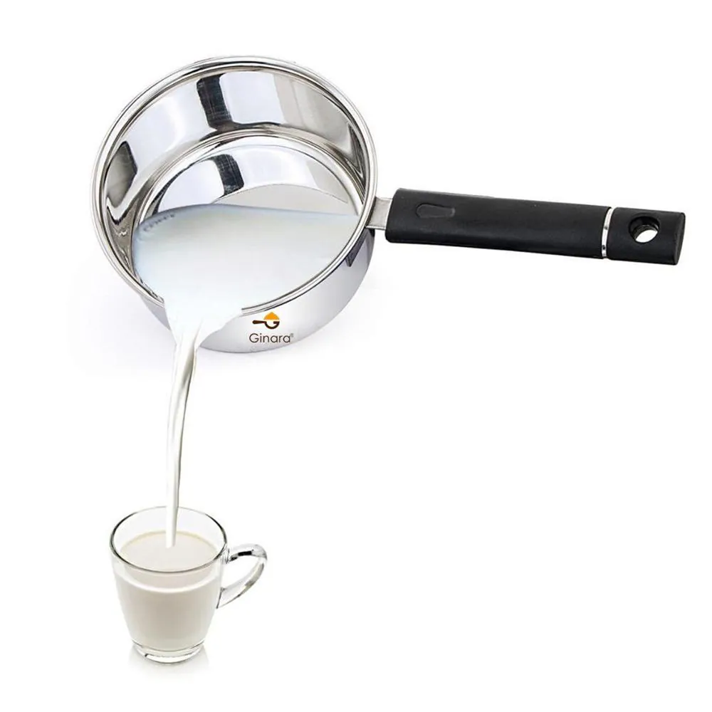 Ginara Heavy-Gauge Stainless Steel Sauce Pan with Cool-Touch Handle | Silver