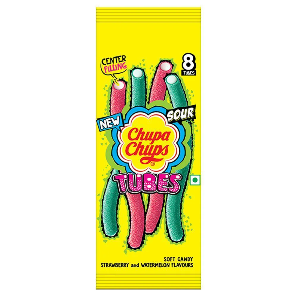 Buy Chupa Chups Strawberry Watermelon Center Sour Tubes 80 g