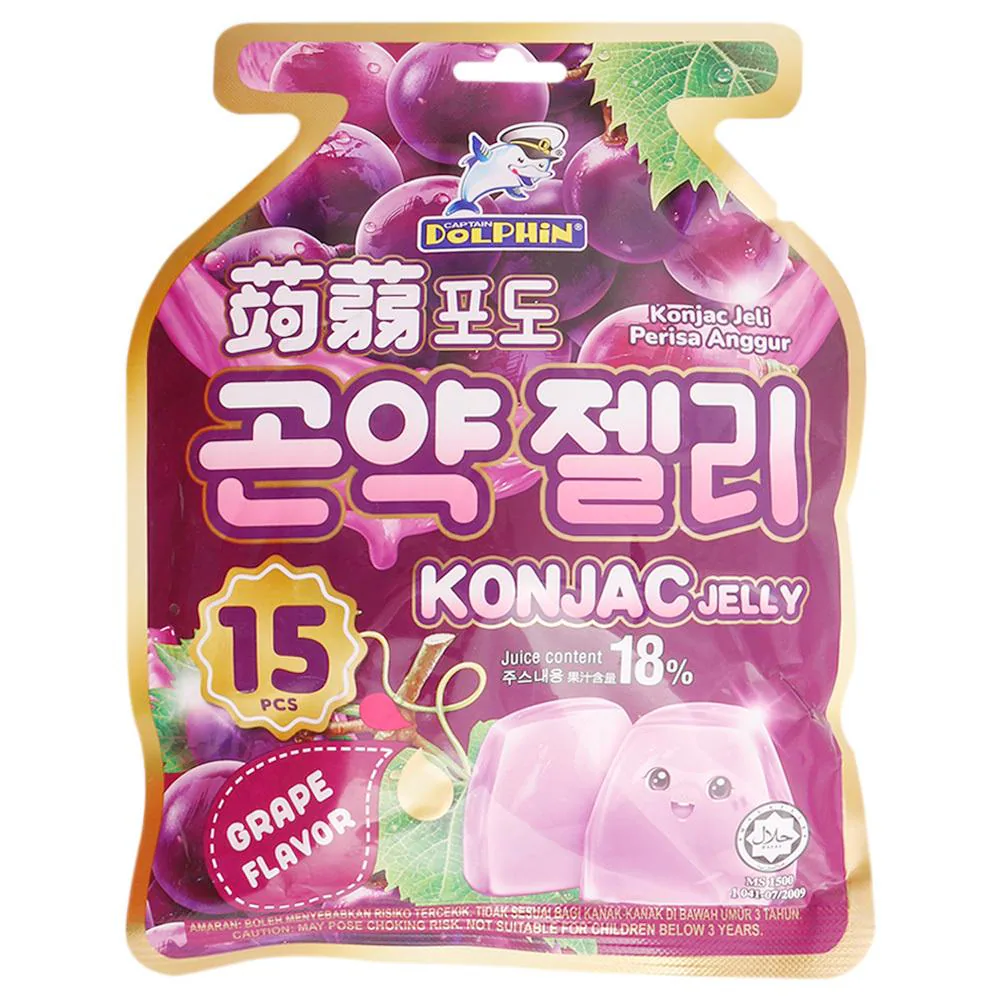 Buy Captain Dolphin Grape Flavor Konjac Jelly 300 g (15 pcs