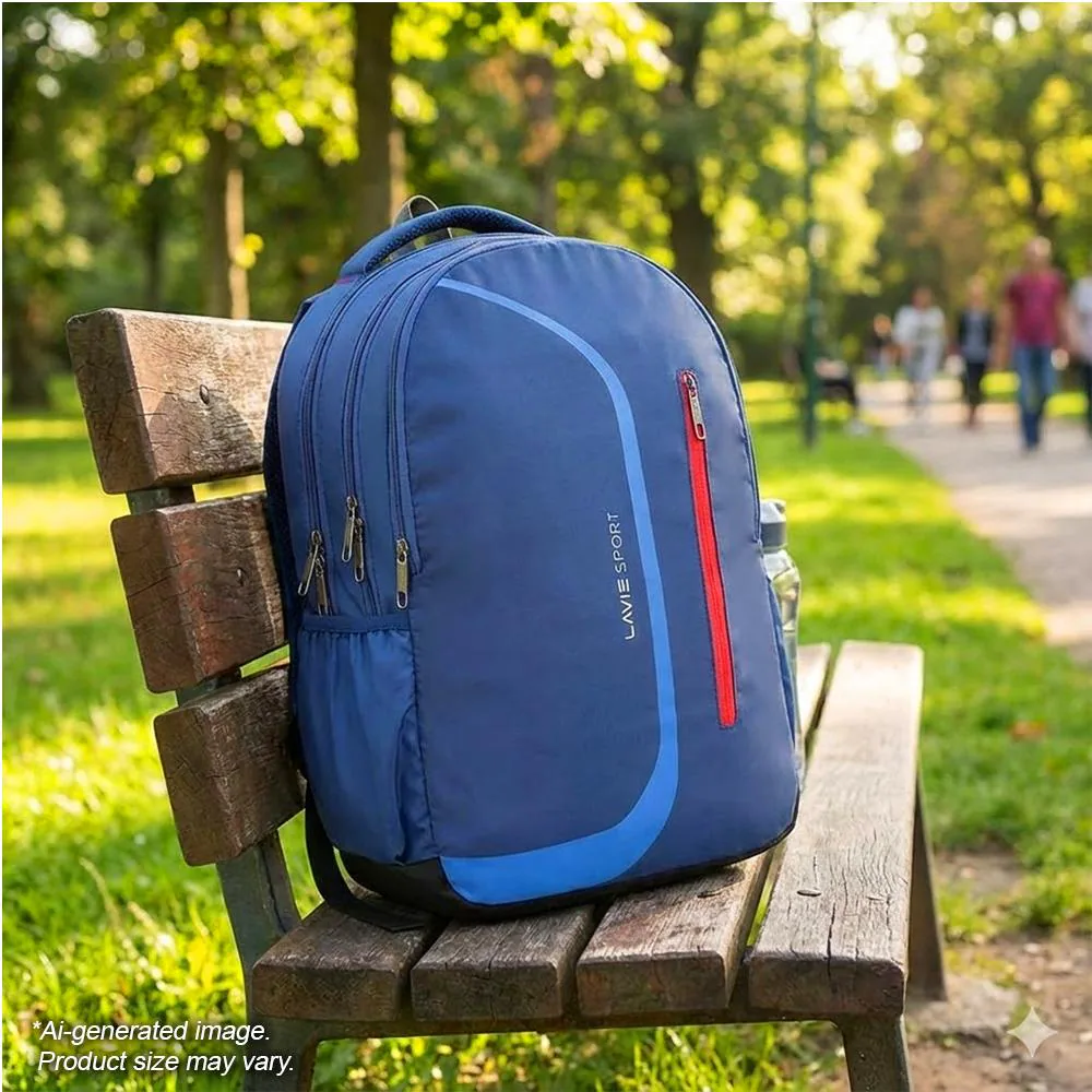 Buy Lavie Sport Zolt Navy 3 + 1 Compartments Backpack for Men