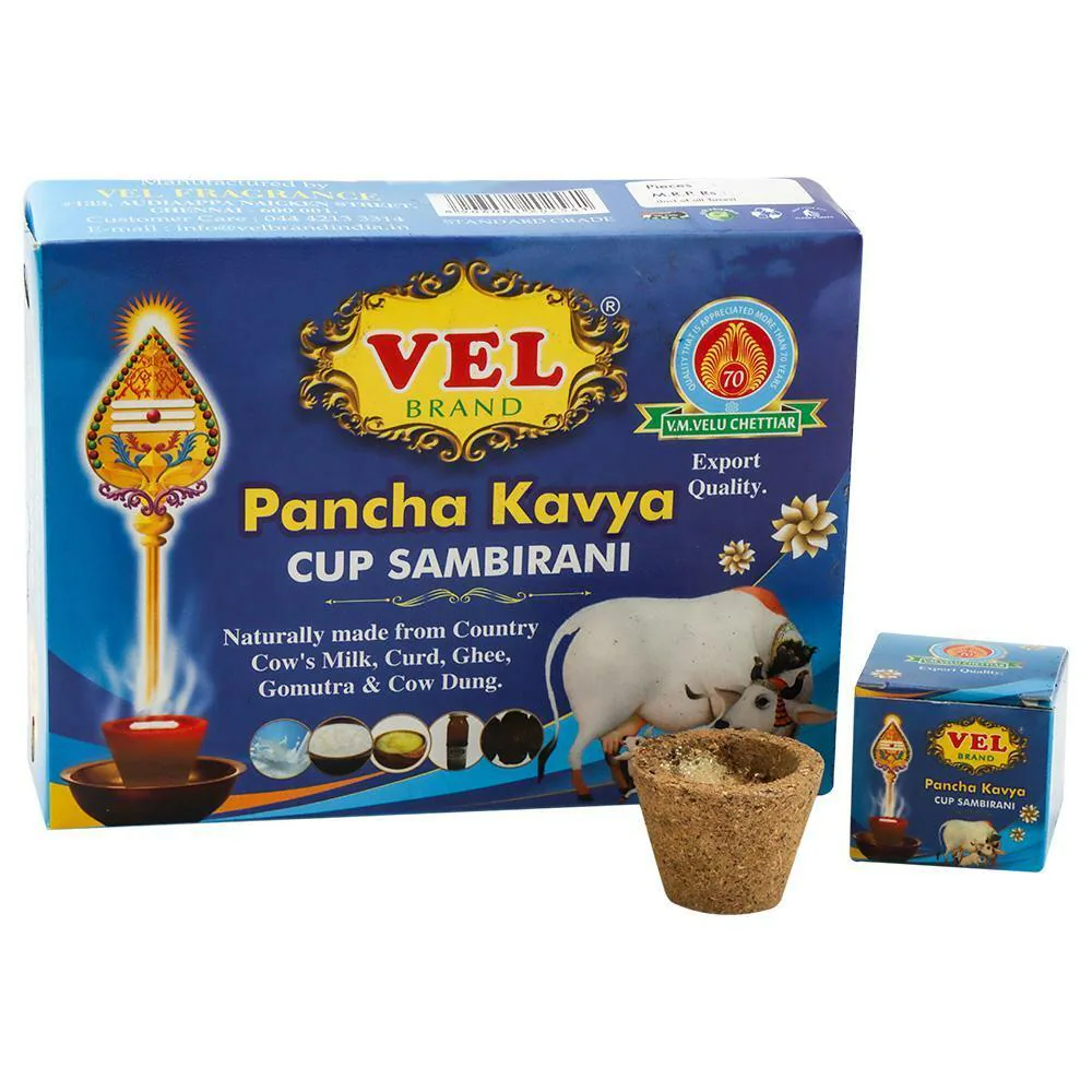 Buy Vel Export Quality Pancha Kavya Cup Sambirani 12 pcs Online at