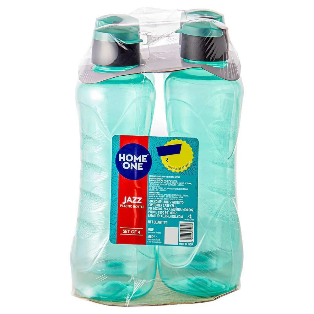 Buy Home One Jazz Assorted Plastic Bottle Set of 4 (1 L) - Design
