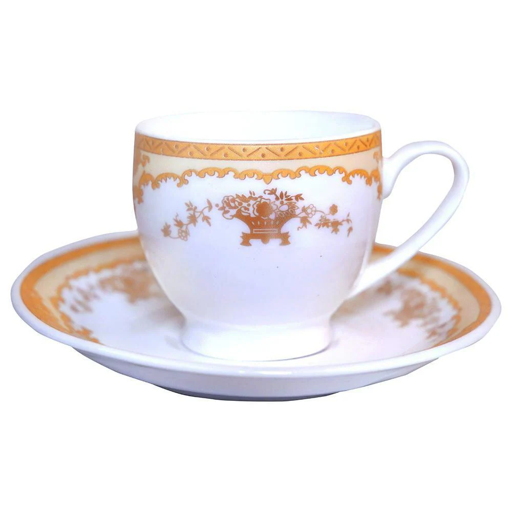 Buy Marvel Ceramics Aurum Assorted Bone China Cup Saucer Set 190