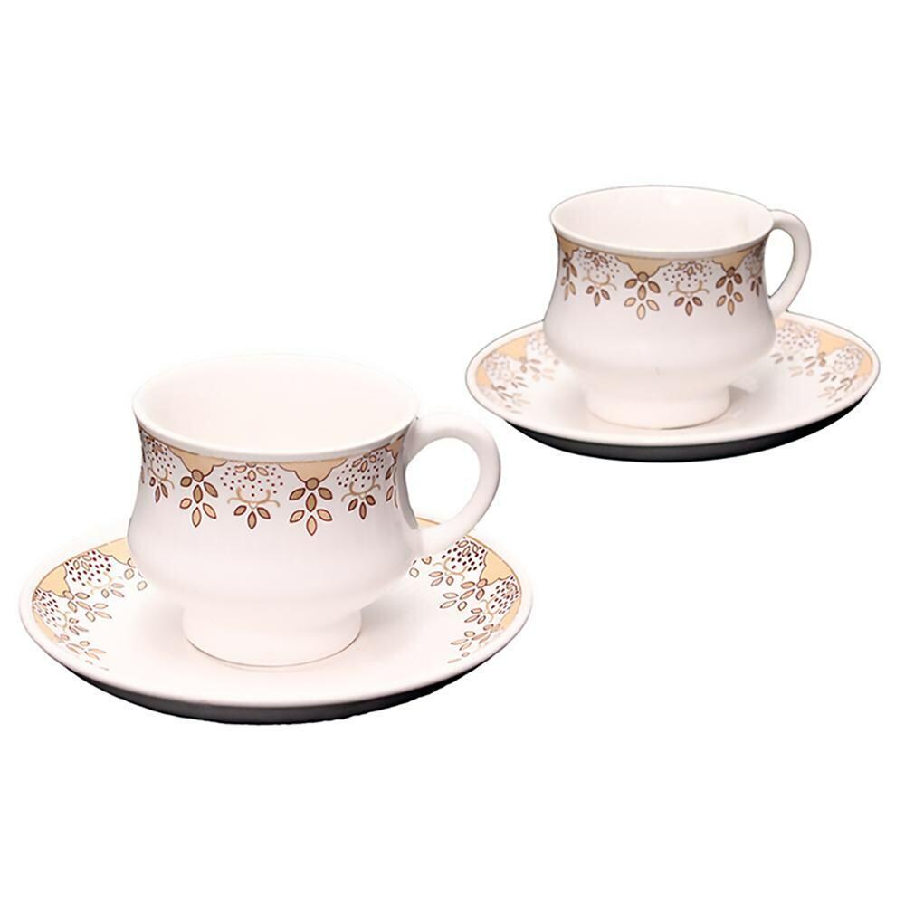 Buy Lexus Coffee / Tea Cup and Saucer Set of 6 Brown Microwave