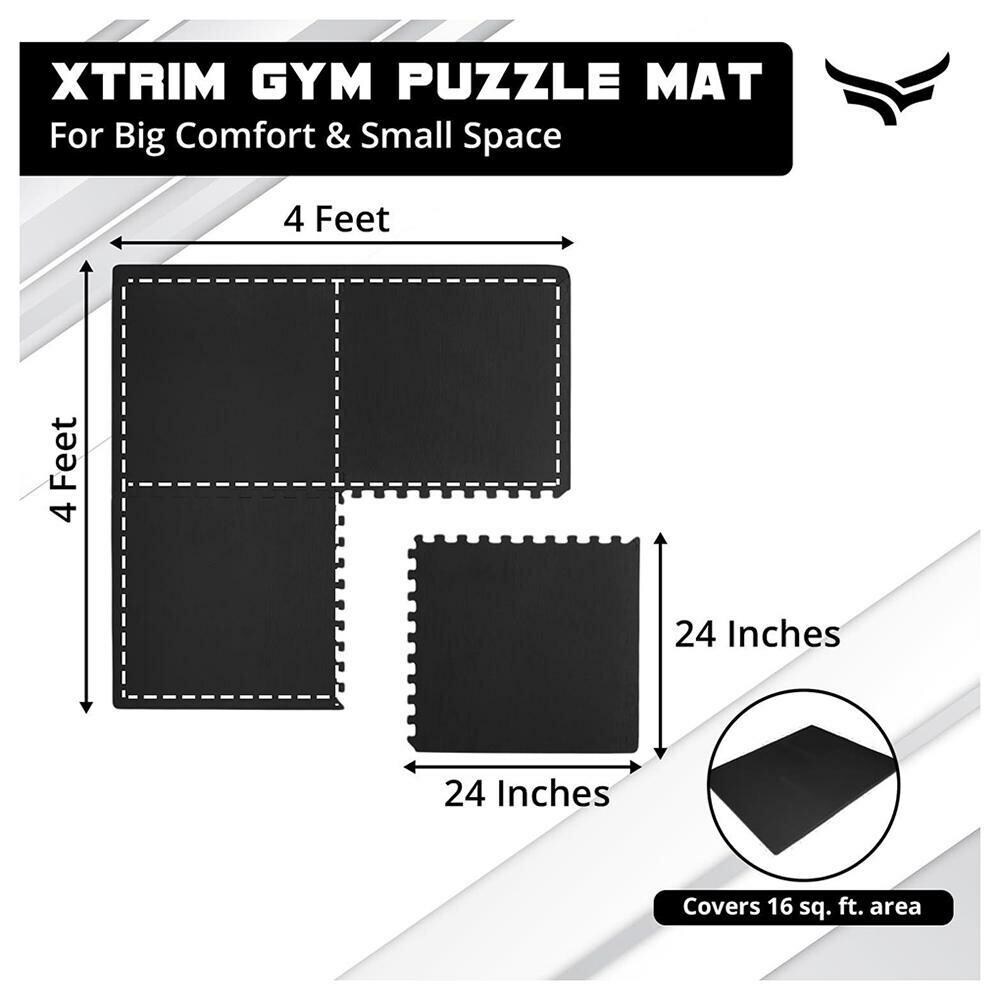 Buy Xtrim Puzzle Exercise Mat (4 Tiles & 8 Borders, 16 Sq.Ft. Area